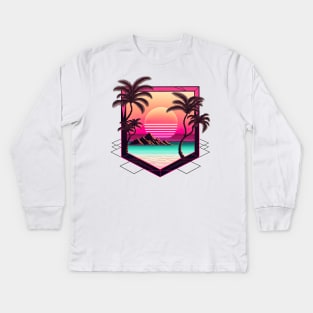 Palm Paradise Kids Long Sleeve T-Shirt